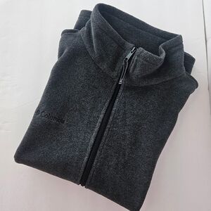 Men's Columbia Mock Neck Fleece Vest - Dark Grey - X-Large - LIKE NEW